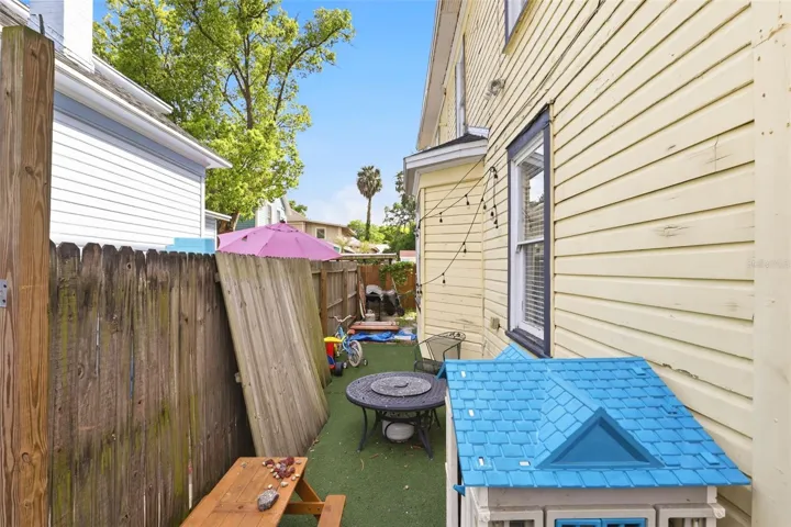 Side yard with fence