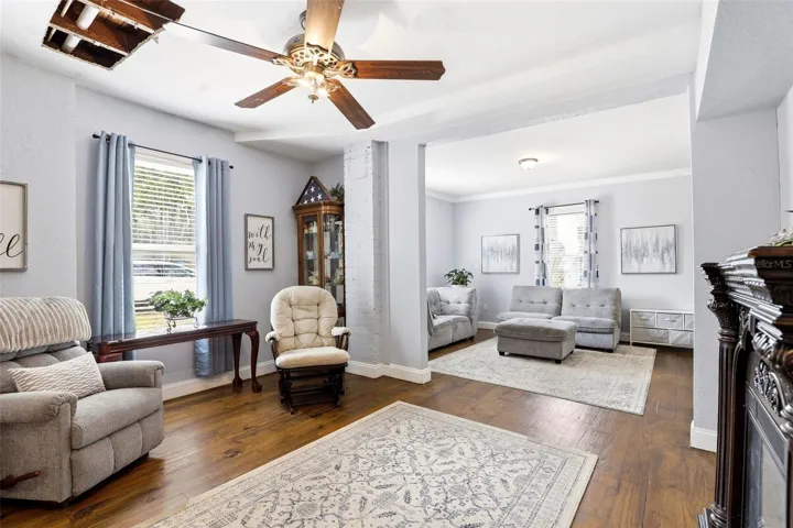 seating area off main floor bed and bath