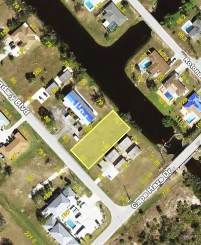 Aerial view of the parcel of land.