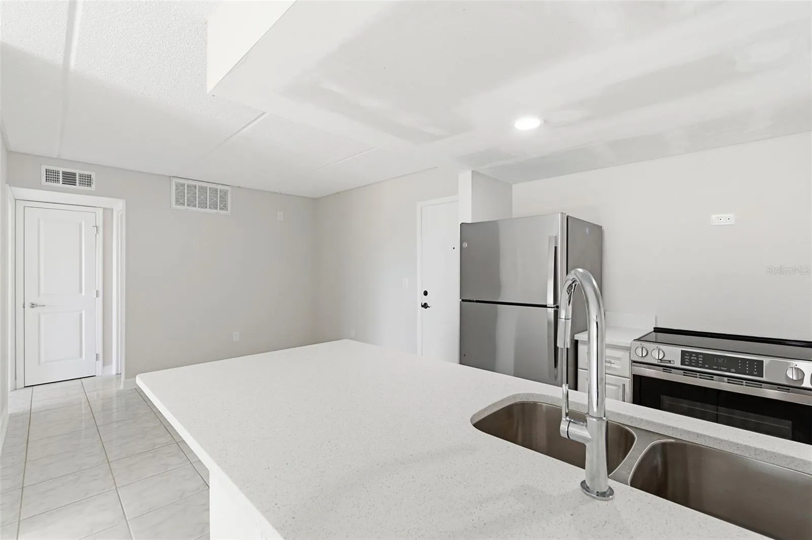 Kitchen and dining area to the left
