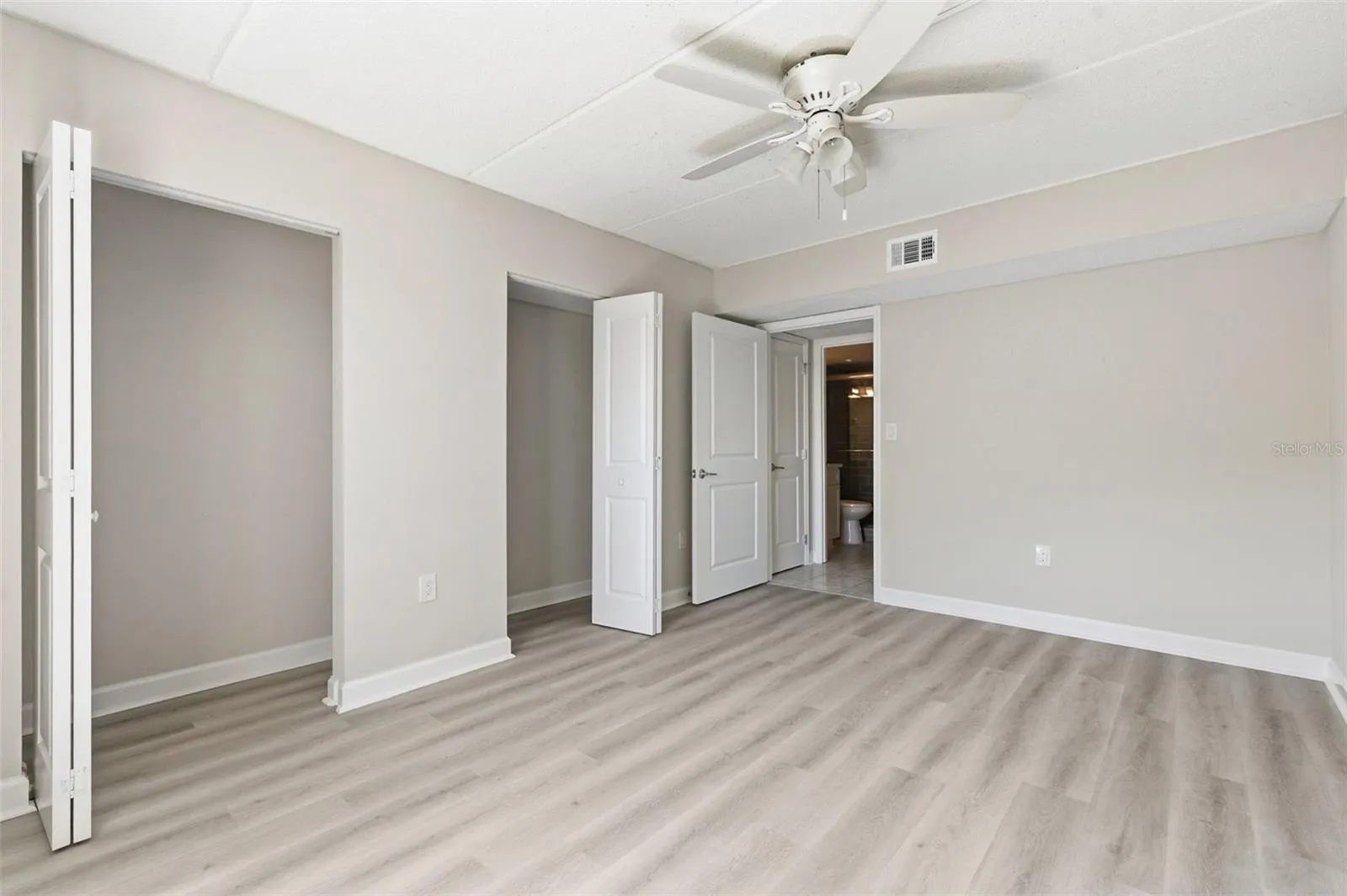 Two closets in bedroom