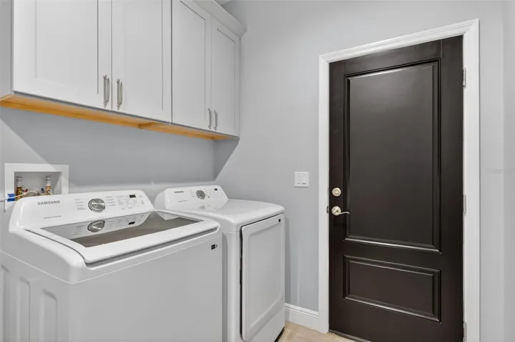 Indoor laundry with access to exterior