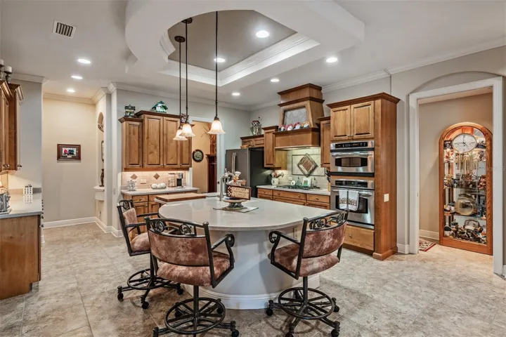 Rounded center island is HUB of the Home!