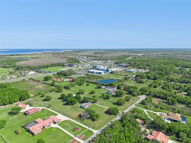 Aerial - distance view at the top of the photo is looking south.