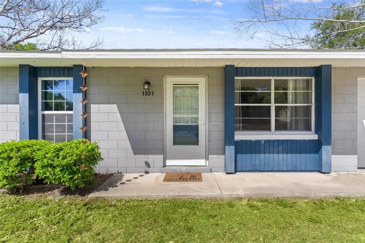 Exterior front entry into home.