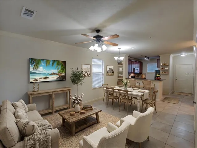 Virtually Staged Family/Dining Area