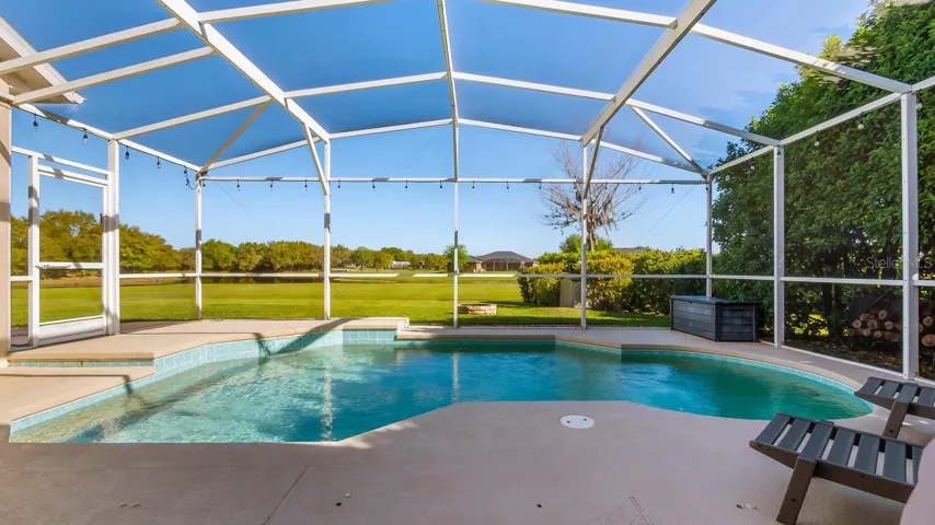 Pool with Pond Views