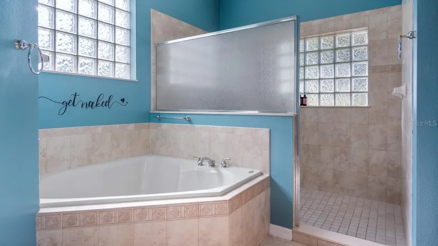 Soaking Tub with Separate Tile Shower