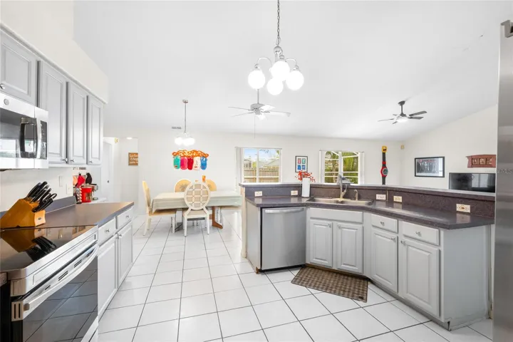 Kitchen has room to move around