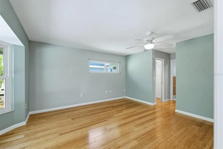 Primary bedroom with bay window
