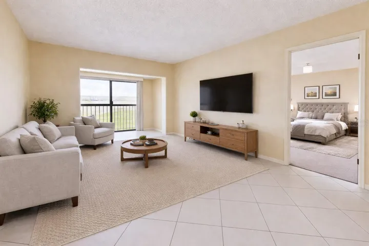 Virtually Staged Living Room & Master Bedroom