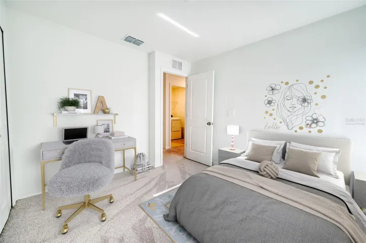 Virtually staged bedroom