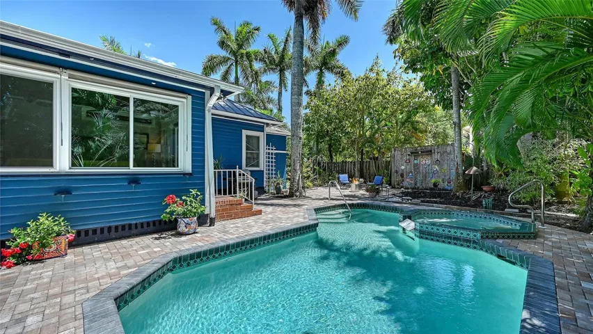 Pool Area with New Pavors