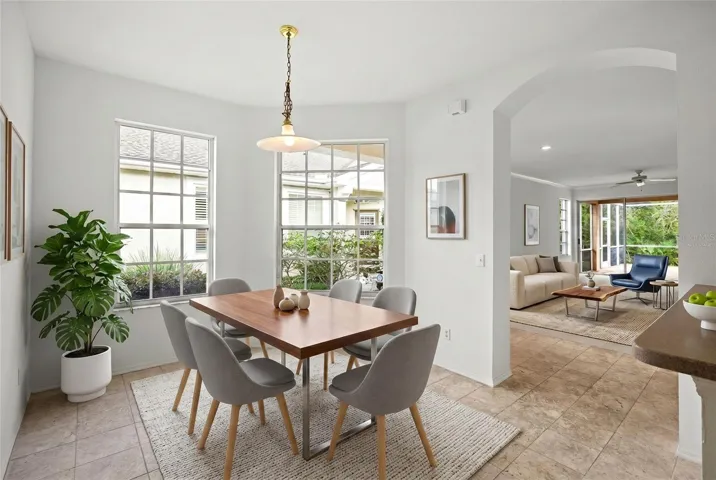 Kitchen Eating area virtually staged