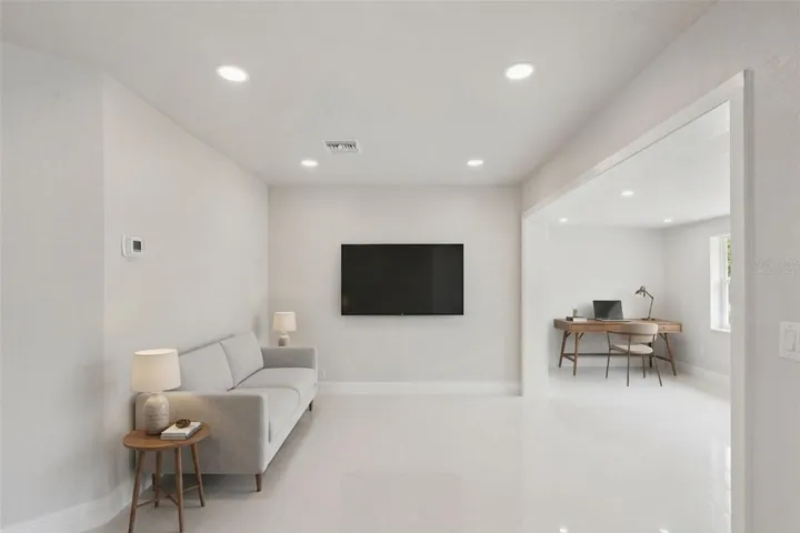 Virtually staged as family room and office lakeside