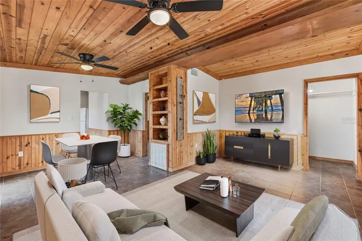Virtually staged living room