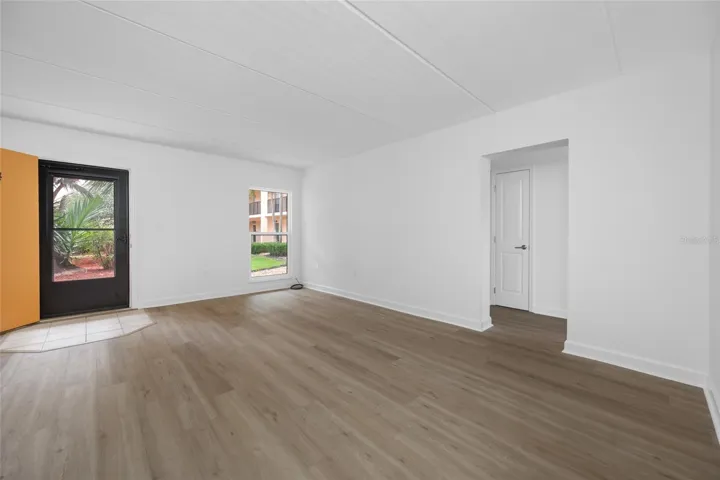 Living room with lovely view of garden outside