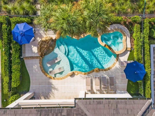 Aerial View of Pool Area Daytime