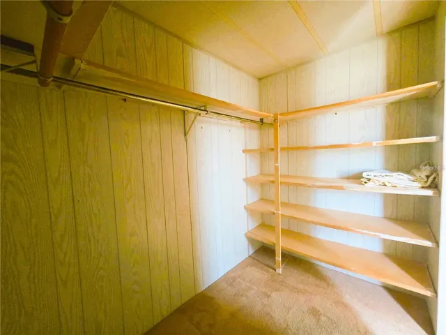 with a large walk in closet