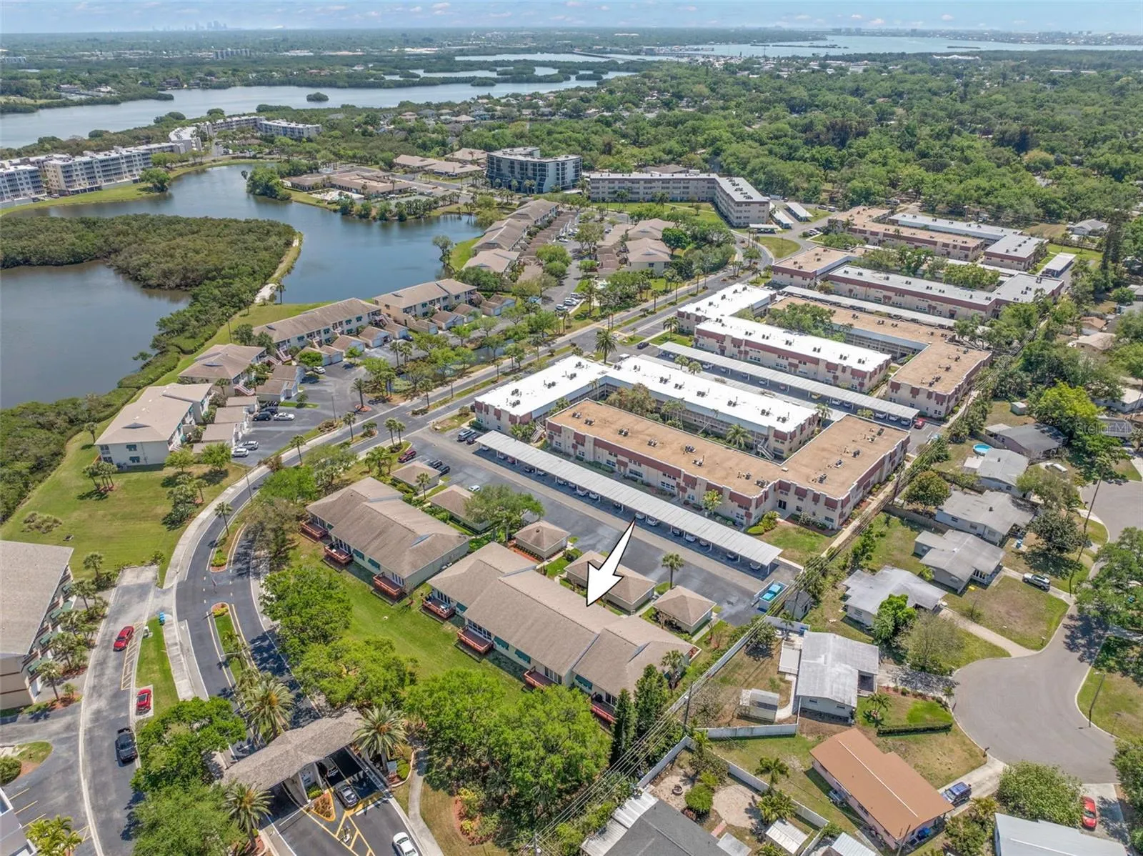 Additional aerial view showing the property location.