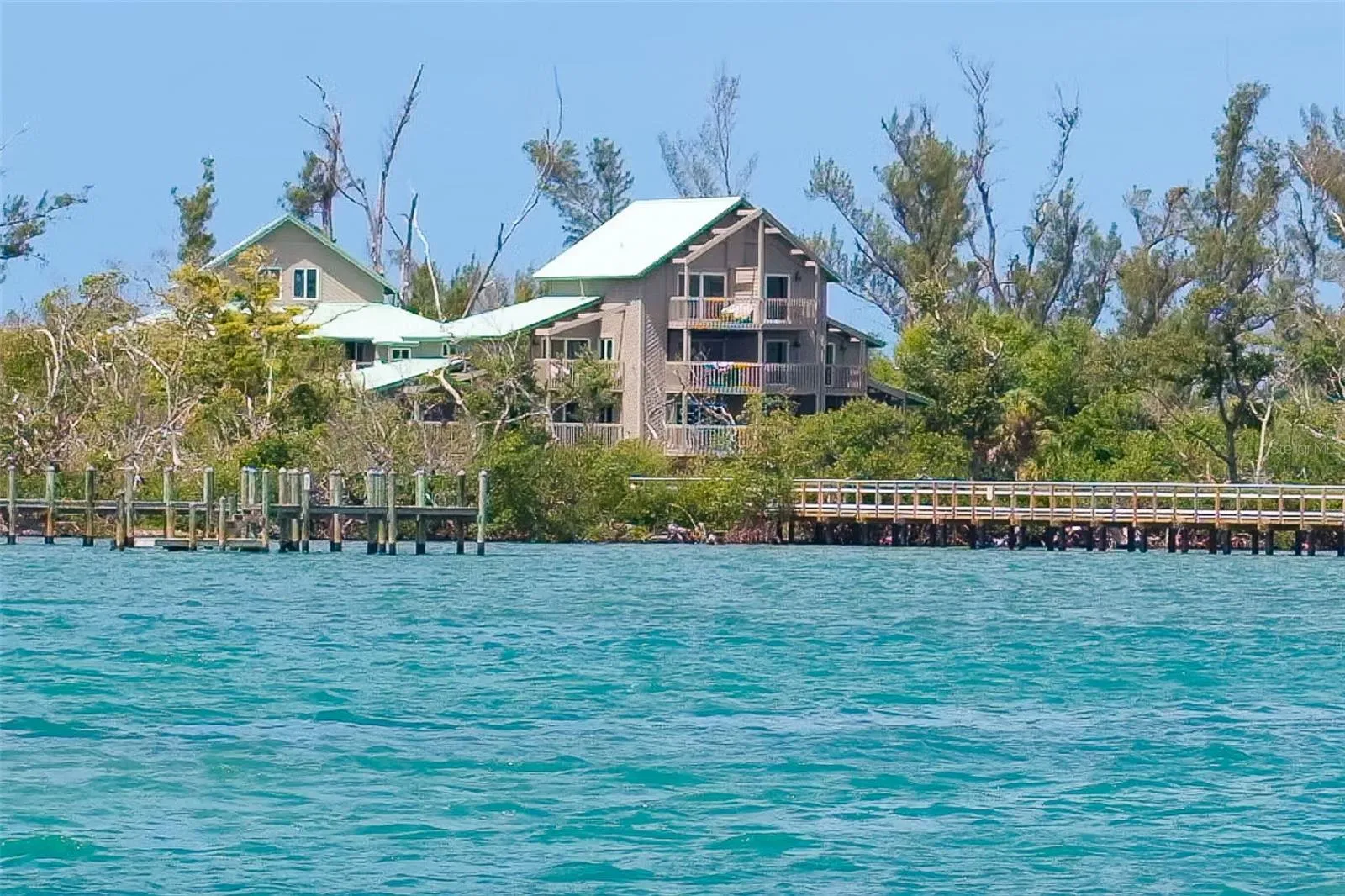 Approaching Placida Beach docks w/view of Building 4