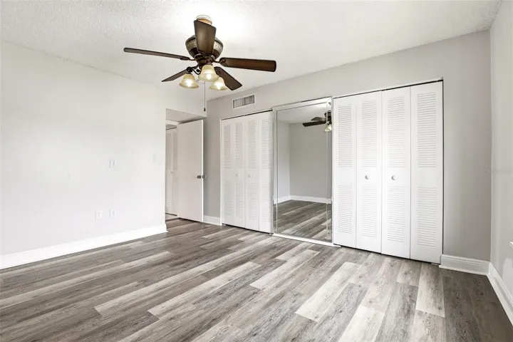 Dual closets primary bedroom