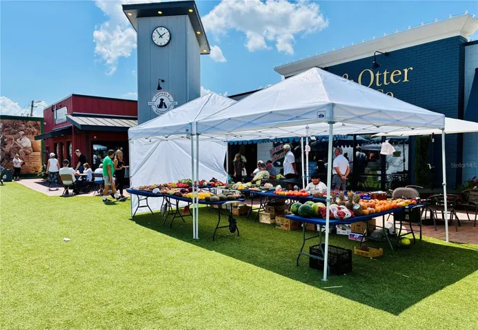 Farmers market in the downtown plaza