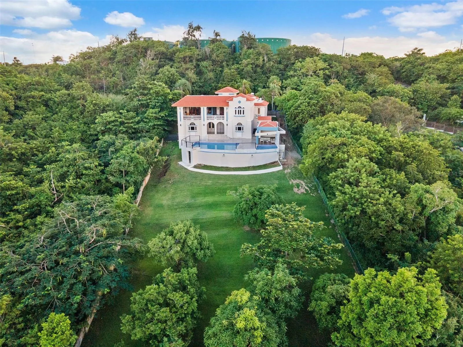 Private property surrounded by trees