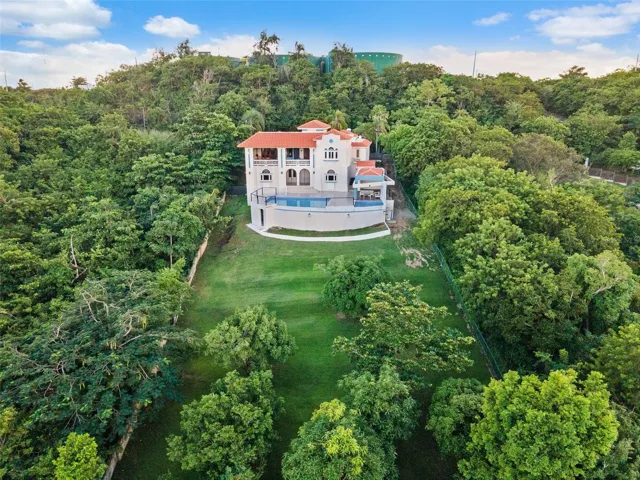 Private property surrounded by trees