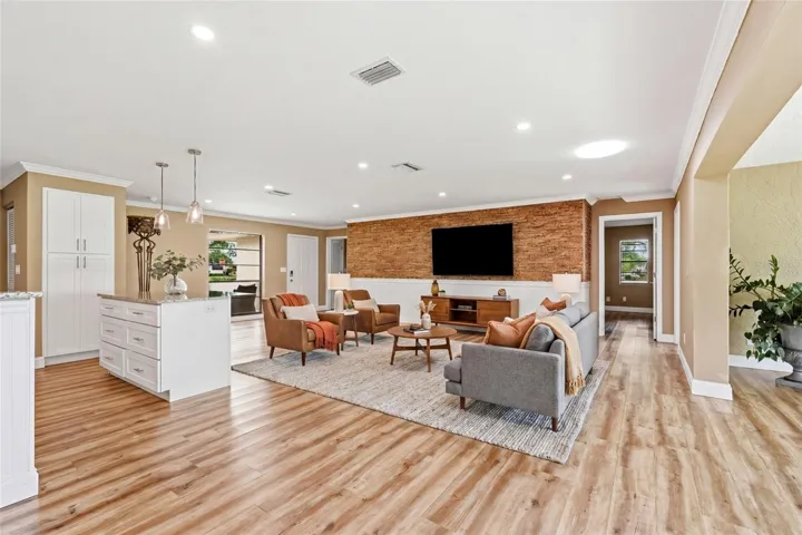 Virtually staged living room