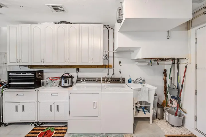 Laundry is in the garage