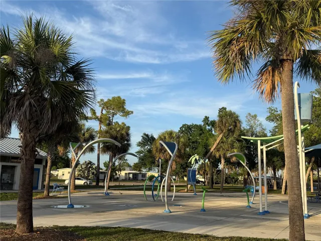 Water features at nearby park