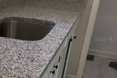 granite countertops and a kitchen pantry