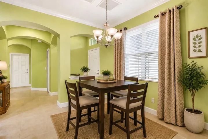 Dining furniture is virtually staged