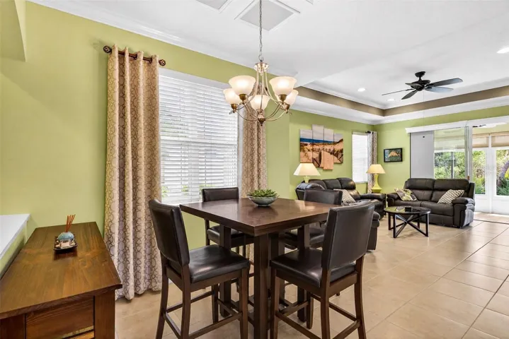 Dining furniture is virtually staged