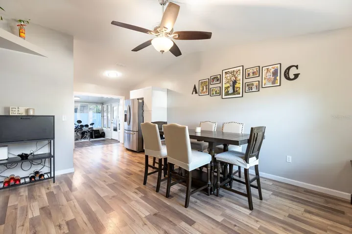 From front door looking through dining through kitchen to Living Room