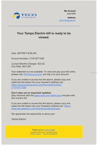 Feb-March electric bill