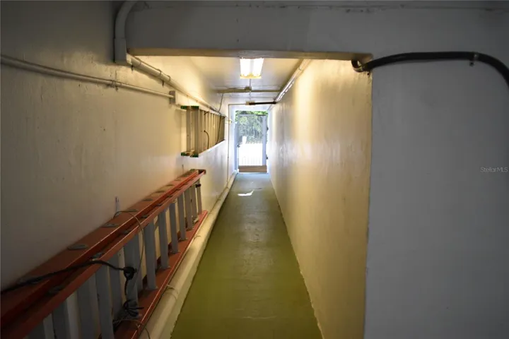 Basement hall to garages in the ally behind building