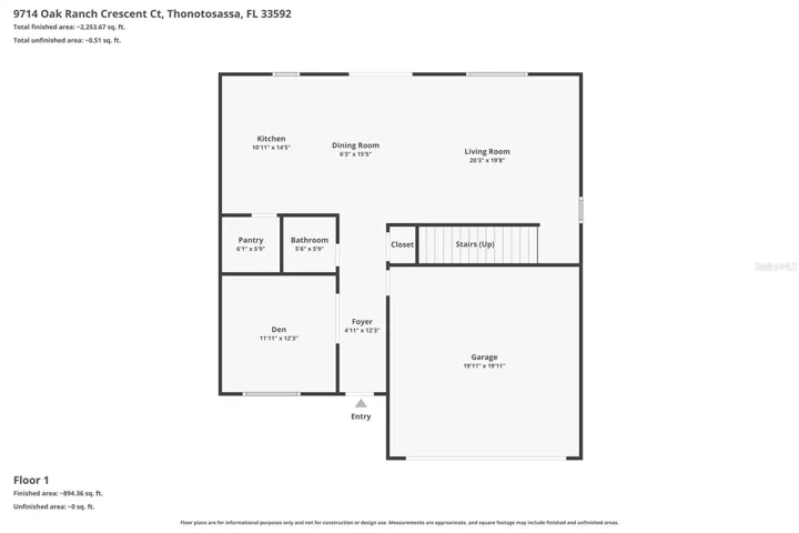 1st Level Floorplan - Be sure to view the 3D Tour!