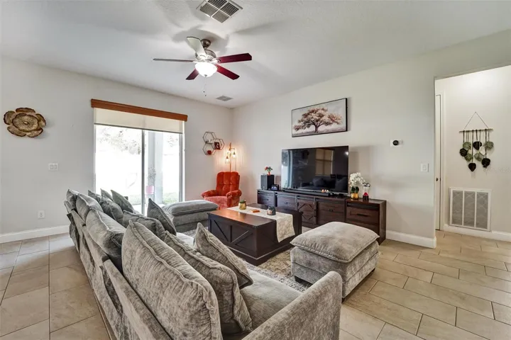Family room with slider access to spacious back yard