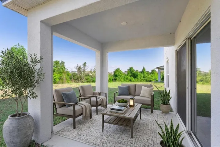 Covered Lanai with lake and conservation views