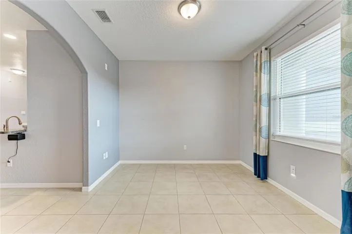 A flexible dining area that can also be used as a home office or additional living space