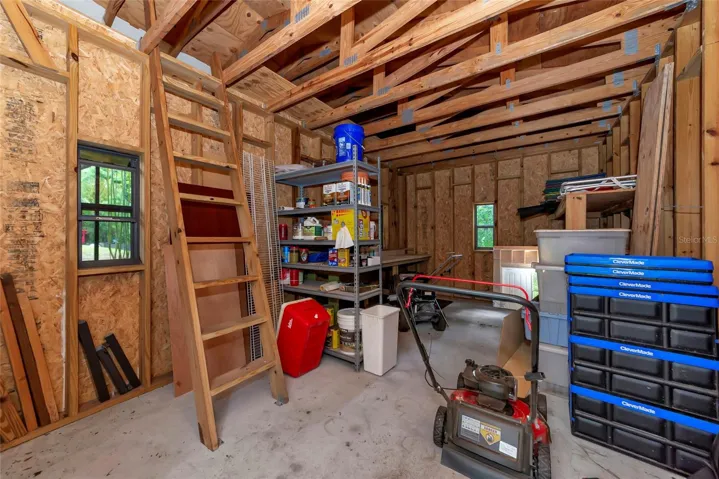 Inside green shed
