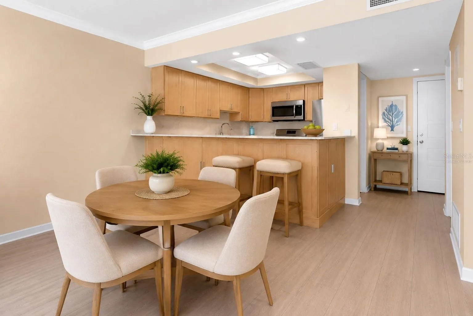 Dining area virtually staged