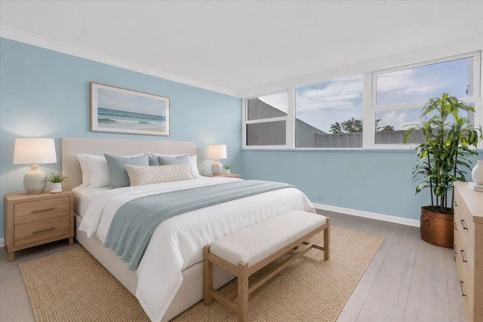 Master bedroom  virtually staged