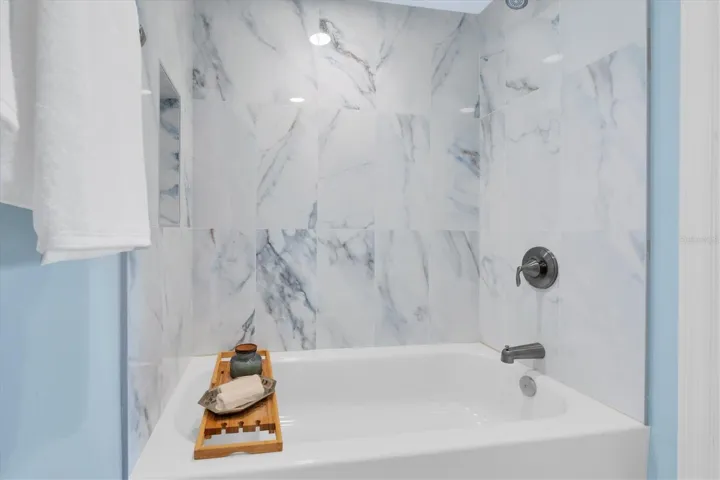 Master bath new tub, shower, tile