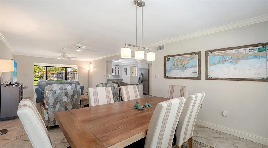 Dining space for full-sized table