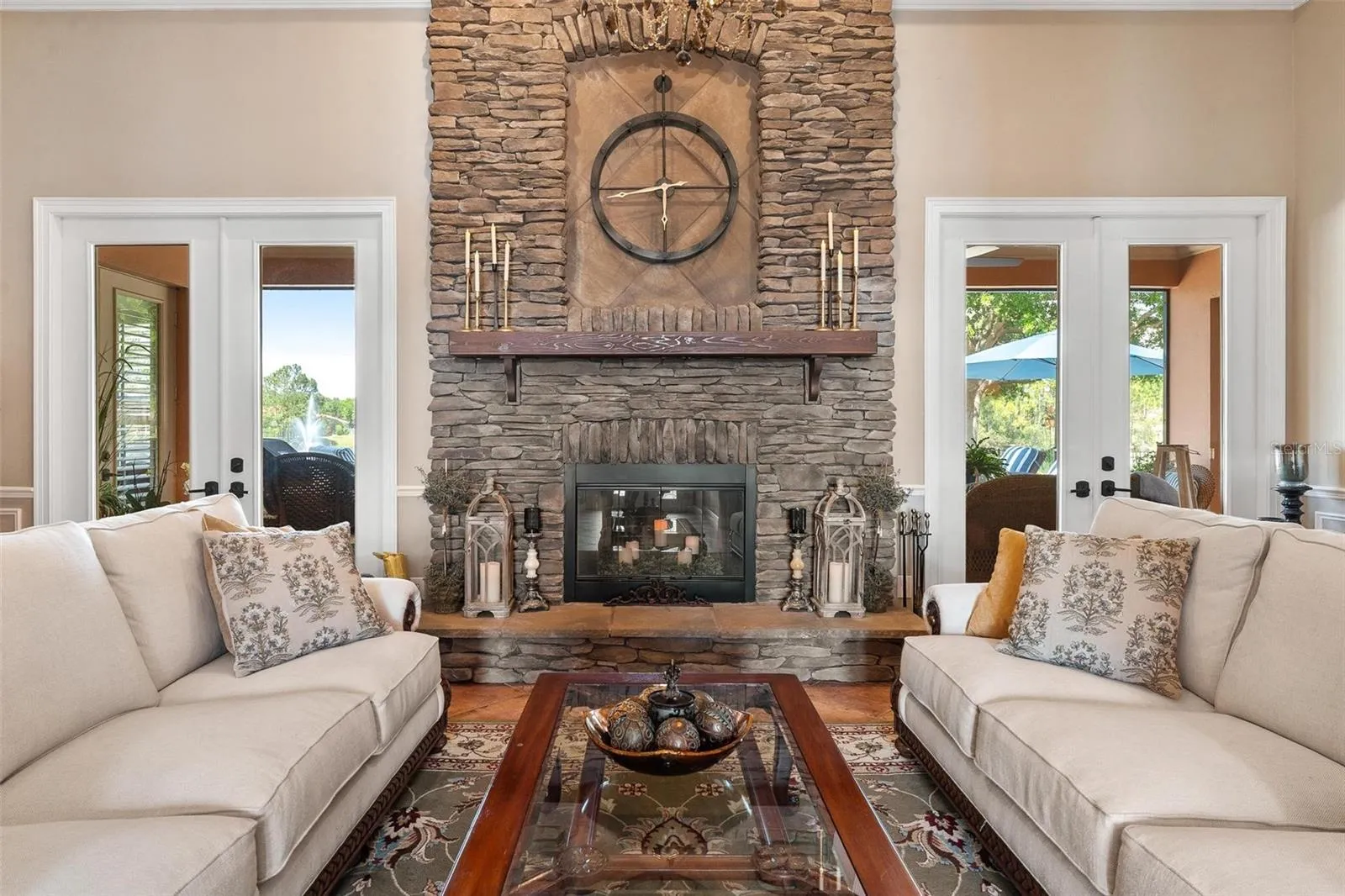 STONE FIREPLACE
