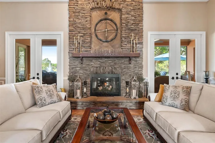 STONE FIREPLACE