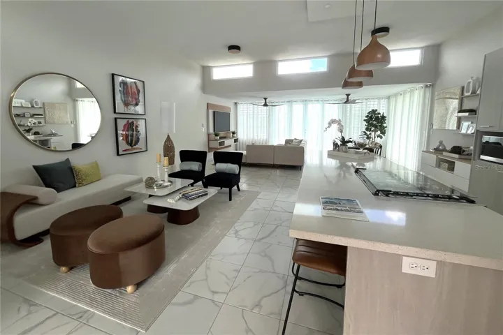 OPEN CONCEPT WITH HIGH CEILING